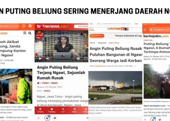 Kejadian Angin Puting Beliung di Ngawi